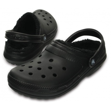 Crocs Classic Lined Clog (z ociepleniem) czarny sandał Sandały/kapcie